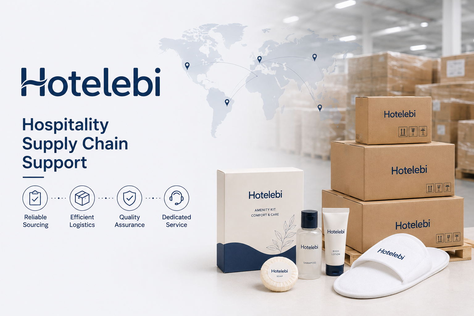 Hotelebi OEM Service -- Hospitality Supply Chain Support for hotel amenities and hospitality supplies