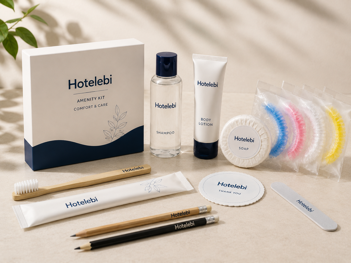 Custom hotel amenity packaging and branded products